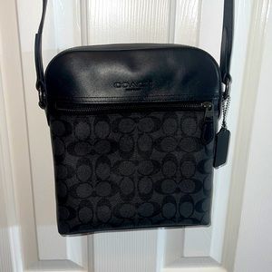 COACH signature logo black crossbody bag purse